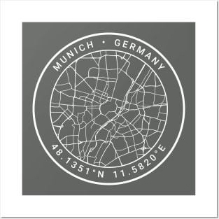 Munich Map Posters and Art